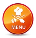Menu (restaurant icon) special glassy orange round button