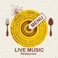 Menu restaurant with live music