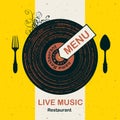 Menu restaurant with live music