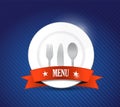 Menu restaurant with plate illustration design Royalty Free Stock Photo