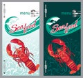 Menu for restaurant sea food lobster Royalty Free Stock Photo
