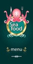 Menu for restaurant sea food octopus