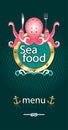 Menu for restaurant sea food octopus Royalty Free Stock Photo