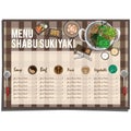 Menu shabu sukiyaki restaurant template