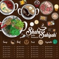 Menu shabu sukiyaki restaurant template