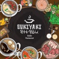 Menu shabu sukiyaki restaurant template