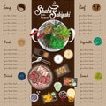 Menu shabu sukiyaki restaurant template