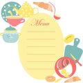 The Menu Sheet for Kitchen