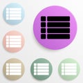 menu sign badge color set. Simple glyph, flat vector of web icons for ui and ux, website or mobile application Royalty Free Stock Photo