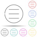 Menu sign in circle multi color set icon. Simple thin line, outline vector of web icons for ui and ux, website or mobile Royalty Free Stock Photo
