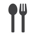 Menu, spoon and fork icon vector, filled flat sign, solid pictogram isolated on white. Royalty Free Stock Photo