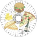 Menu-stand for a dish in a pizzeria or restaurant