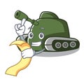 With menu tank mascot cartoon style Royalty Free Stock Photo