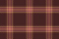 Menu tartan vector textile, close up seamless fabric pattern. Aesthetic texture background check plaid in red and dark colors