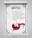 Menu template on white parchment sheet with decorative frame and Royalty Free Stock Photo