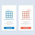 Menu, Ui, Basic Blue and Red Download and Buy Now web Widget Card Template