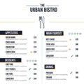 Menu design features a simple modern layout with utensils icon at the top Royalty Free Stock Photo