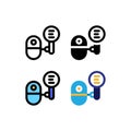 Menu Webpage mini Robot Find and Search Icon, Logo, and illustration