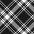 Menzies tartan black kilt diagonal fabric texture seamless