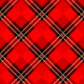 Menzies tartan black red kilt skirt fabric texture seamless pattern.Vector illustration. EPS 10. No transparency. No gradients Royalty Free Stock Photo