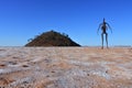 Landscape view of Lake Ballard salt lake near Menzies Western Australia