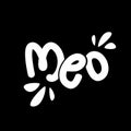 `Meo` cats sound lettering.
