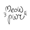 Meow power lettering with whiskers