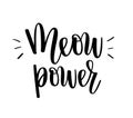 Meow power vector kitten cat love lettering