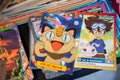 Meowth, Pokemon playing cards at the flea market.