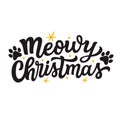 Meowy Christmas, hand lettering