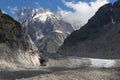 Mer de Glace and Grandes Jorasses Royalty Free Stock Photo