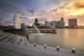 The Mer lion fountain and marina bay sands