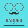 barber vector logo with glasses and mustache icon Vloger Logo