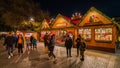 Merano Christmas market in the evening, Trentino Alto Adige, northern Italy.