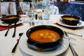 Merano, Italy - 03 20 2013: restaurant interior, serving dishes