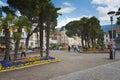 South Tyrol, a beautiful city of Trentino Alto Adige, View on the famous promenade along the Passirio river