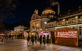 Merano Christmas market in the evening, Trentino Alto Adige, northern Italy.