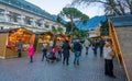 Merano Christmas market in the evening, Trentino Alto Adige, northern Italy.