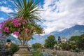 Merano in South Tyrol, a beautiful city of Trentino Alto Adige, View on the famous promenade along the Passirio river. Italy.