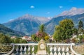 Merano in South Tyrol, a beautiful city of Trentino Alto Adige, View on the famous promenade along the Passirio river. Italy.