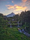 Merapi mountain view from Mangunsuko bridge, Magelang Indonesia