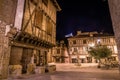 Mercadial square in Saint Cere in France at night