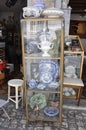 Lisbon, 18th July: Mercado de Santa Clara Market Flee interior store in Alfama of Lisbon Royalty Free Stock Photo