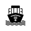 Black solid icon for Mercantilism, ship and sea Royalty Free Stock Photo