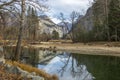 River Forest Mountains and Reflection in Yosemite National Park Royalty Free Stock Photo