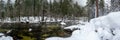 Merced River Runs Through Snowy Forest