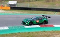 Mercedes AMG action on asphalt track and curb, MP racing GT challenge