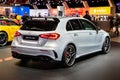 Mercedes-AMG A-class 45 S new car model shown at the Autosalon 2020 Motor Show. Brussels, Belgium - January 9, 2020