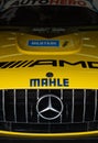 Mercedes AMG GT racing pink super car logo detail front view