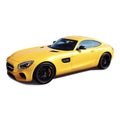 Mercedes AMG GT Yellow on White Background